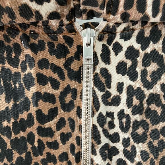 Ganni Leopard Print Midi Denim Dress 38 - Picture 9 of 13